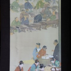 寺子屋 尾形月耕作の工芸品掛軸サムネイル